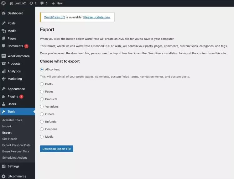exporting data