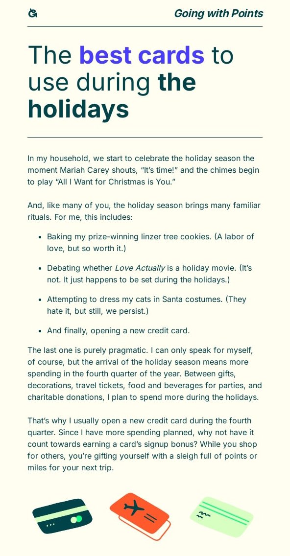 going newsletter example