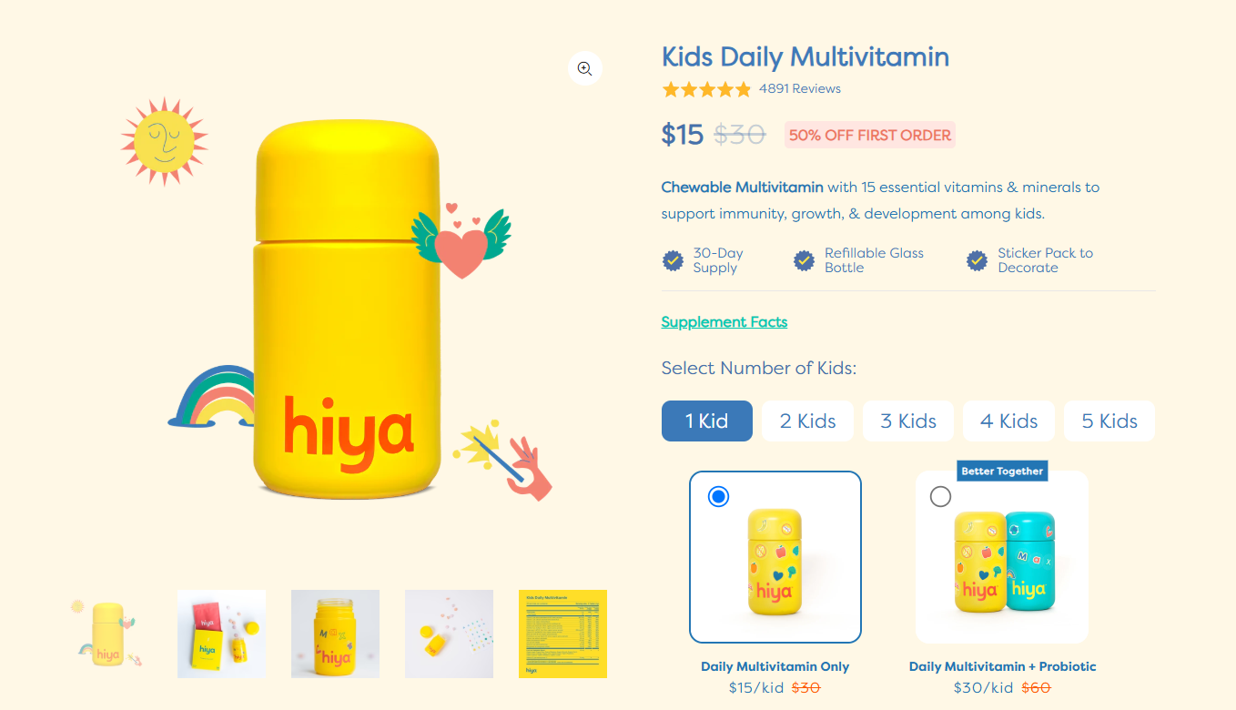 hiya product page