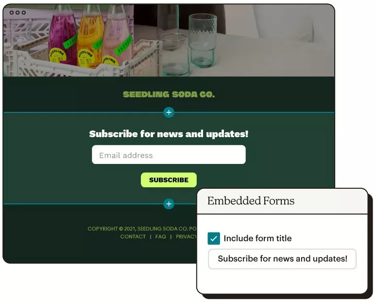 Mailchimp embedded form example