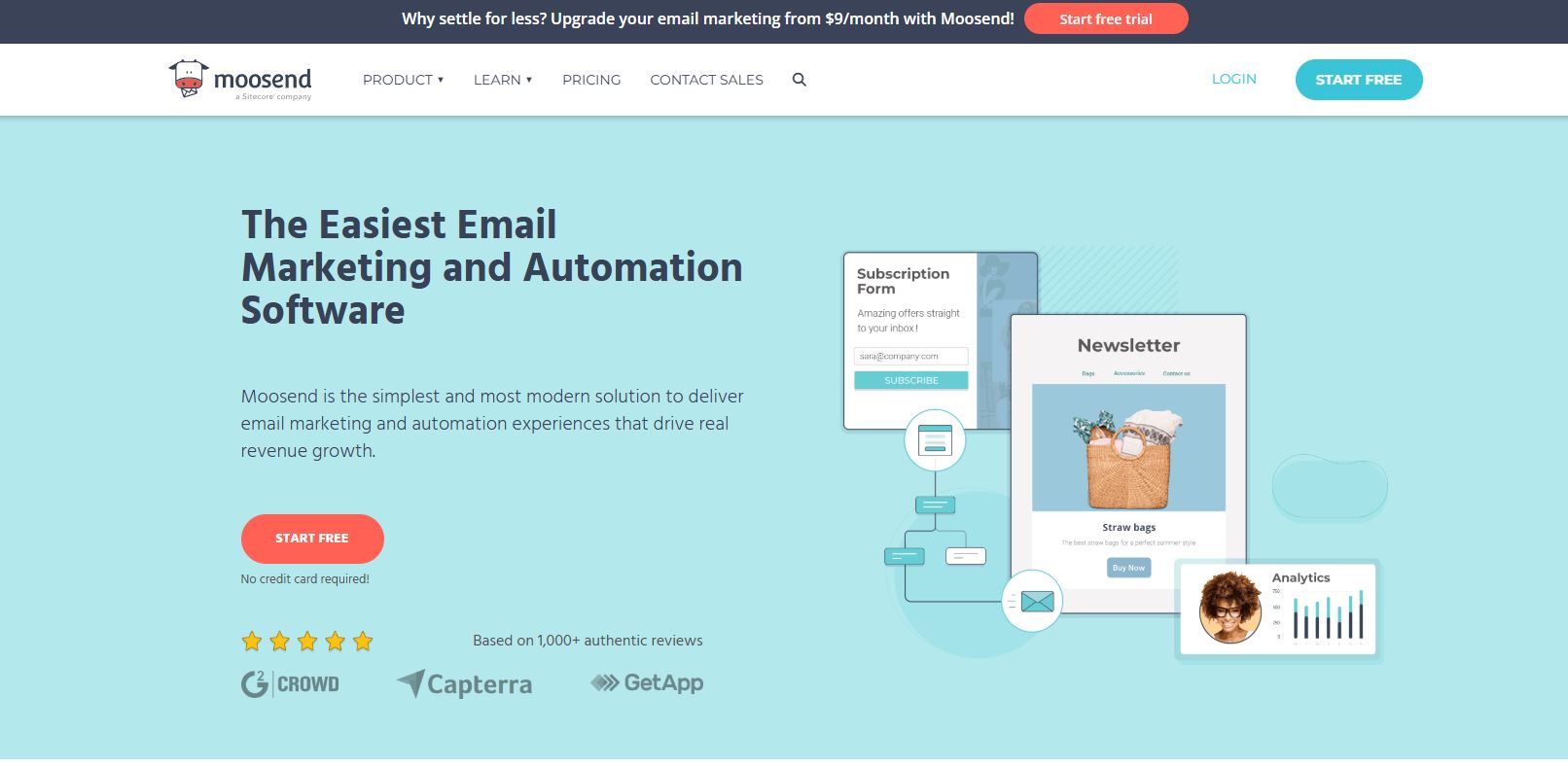 moosend homepage