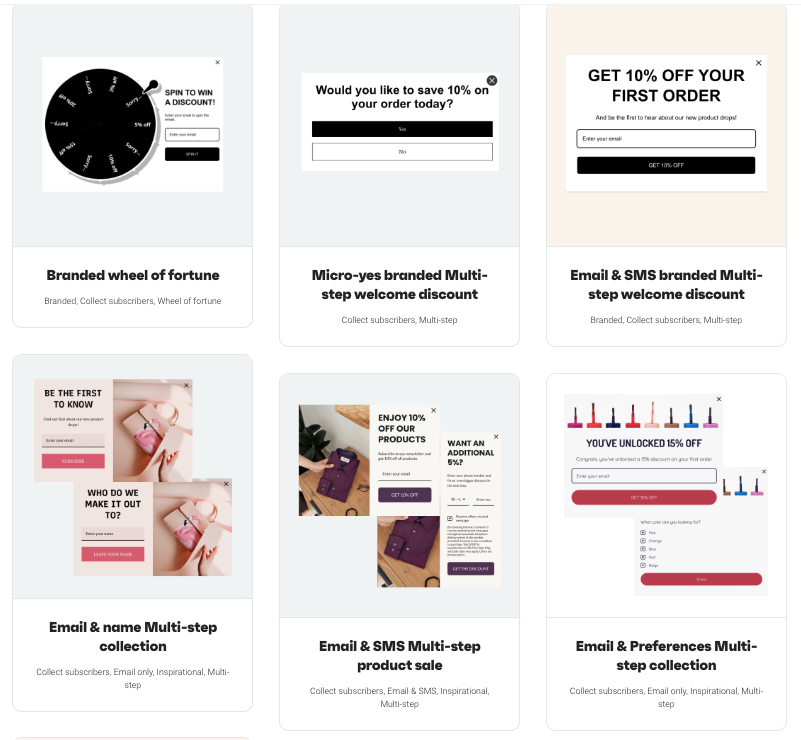 Omnisend popup form templates