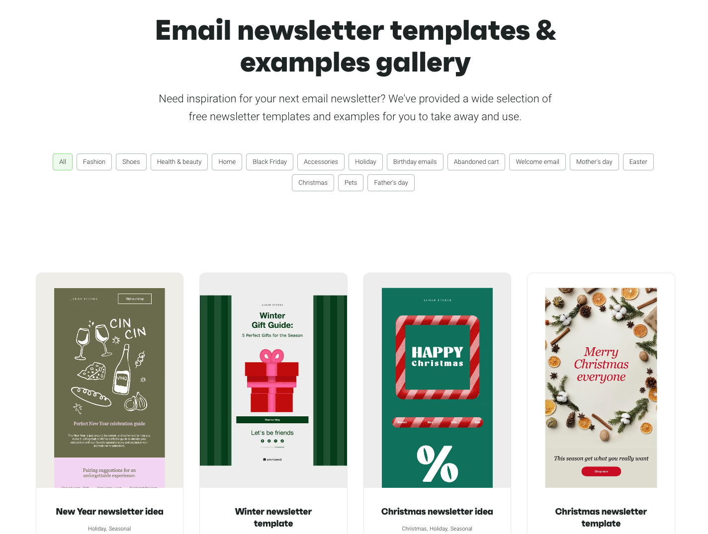 Omnisend template gallery