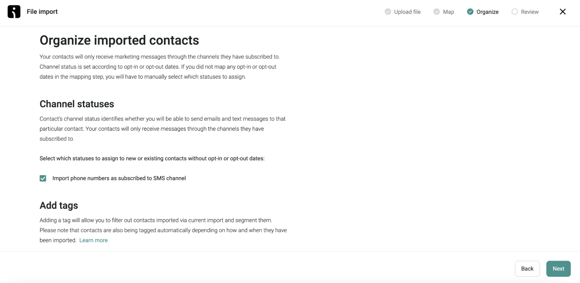 organizing imported contacts