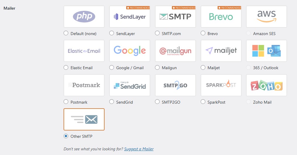 WordPress send email: other SMTP
