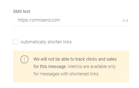 SMS shorten links