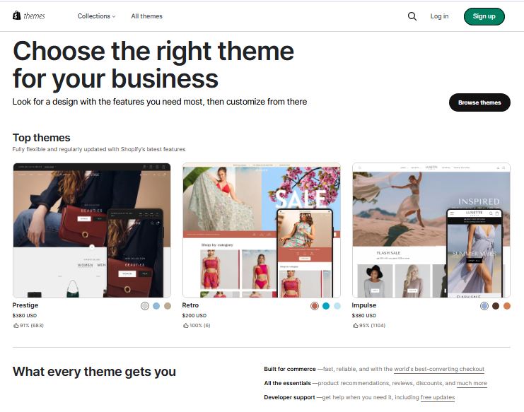choose shopify theme