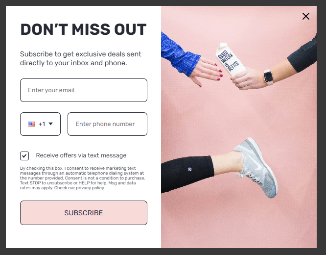 example of opt-in for SMS