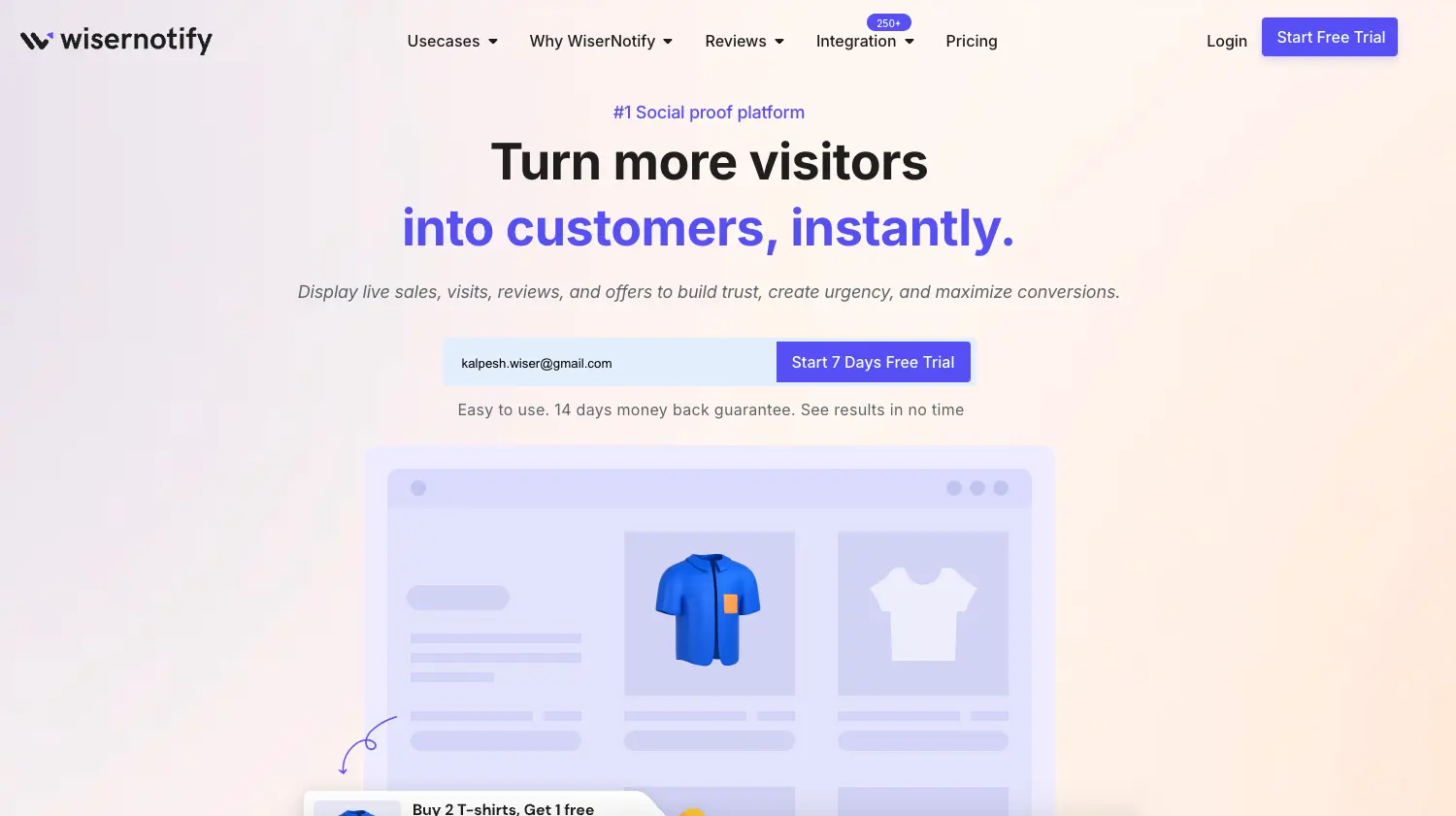 wisernotify homepage