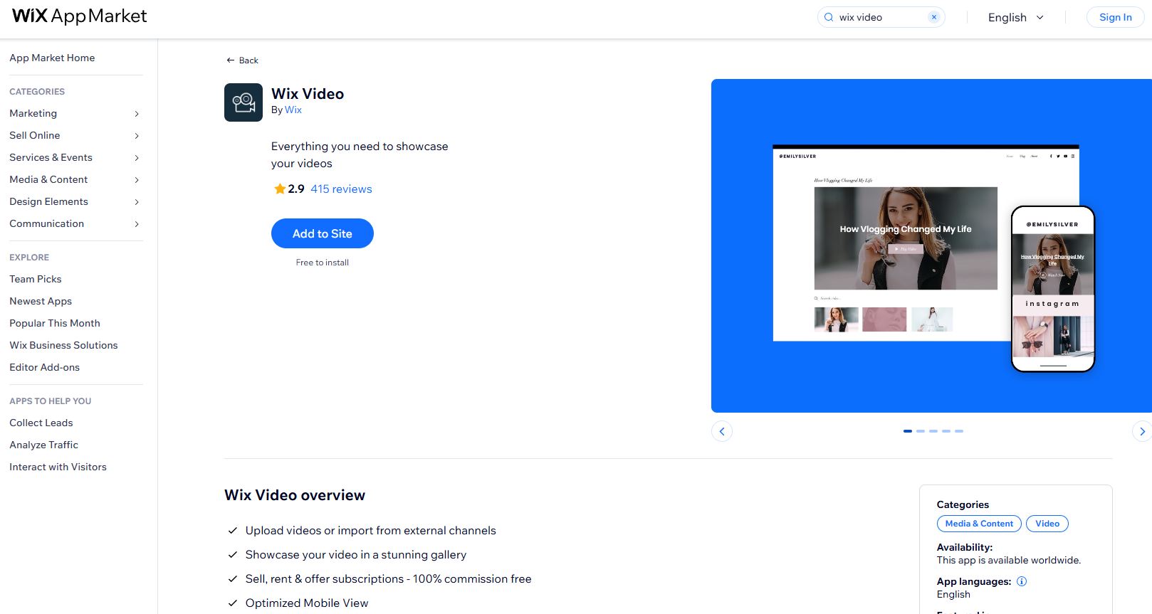 wix video