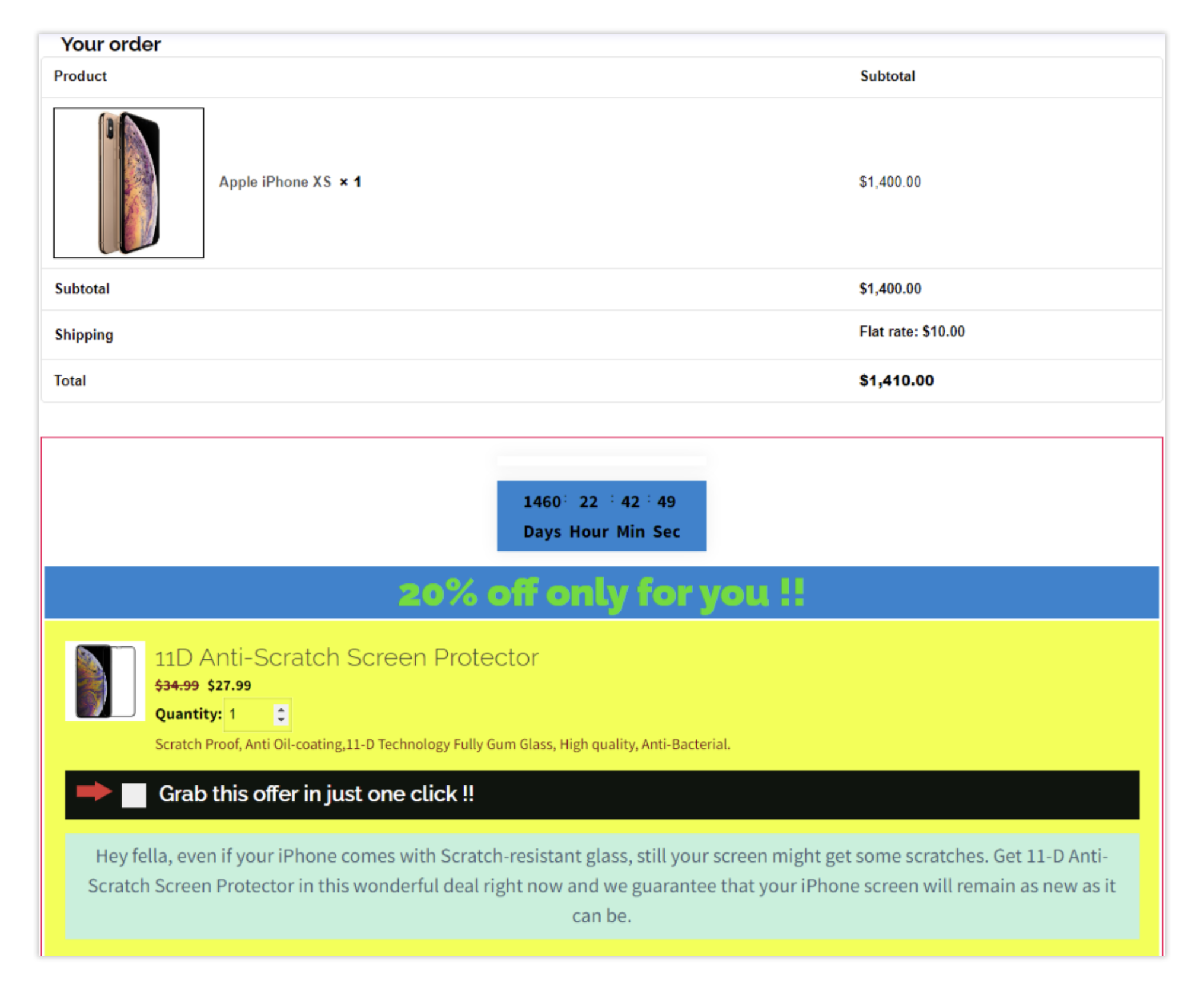 upsell order bump offer for woocommerce