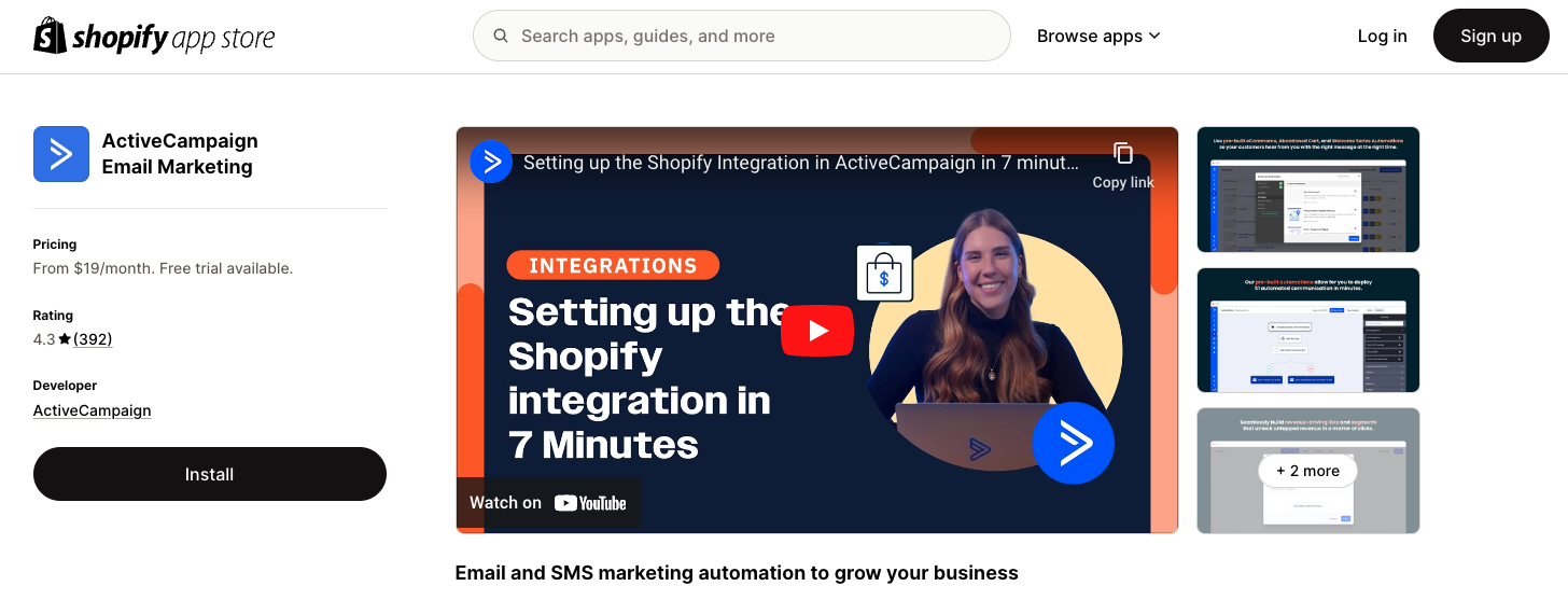 Best email marketing for Shopify: ActiveCampaign