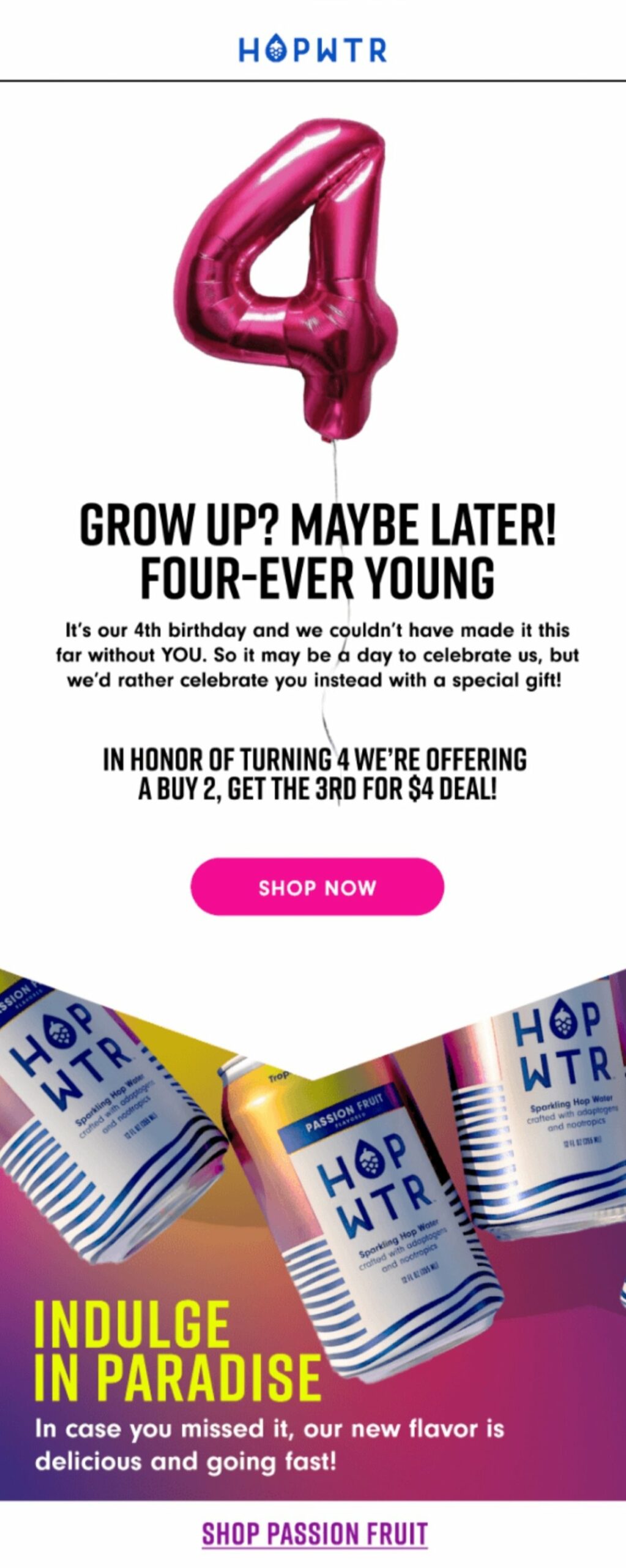 birthday email examples: hop wtr