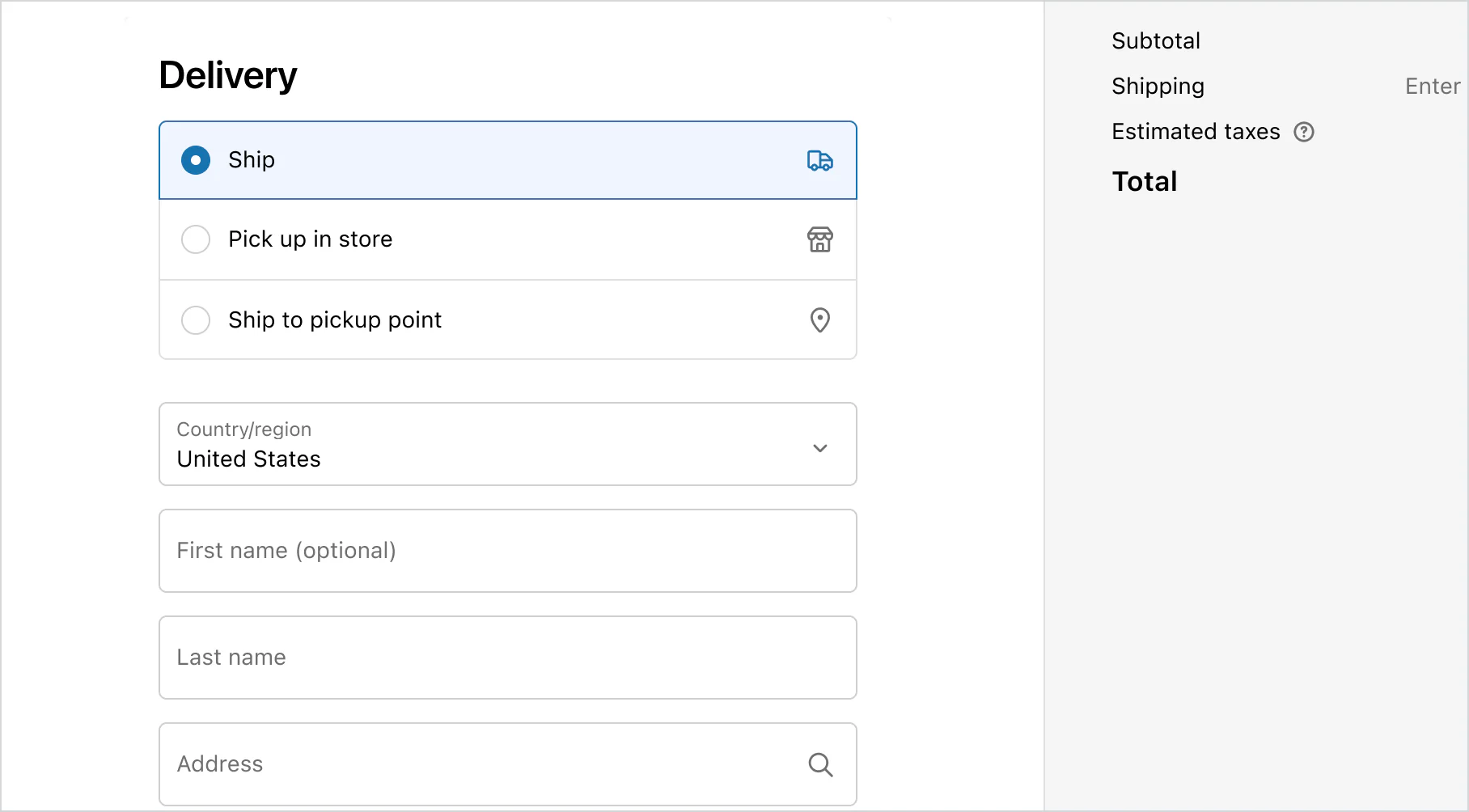 shopify delivery