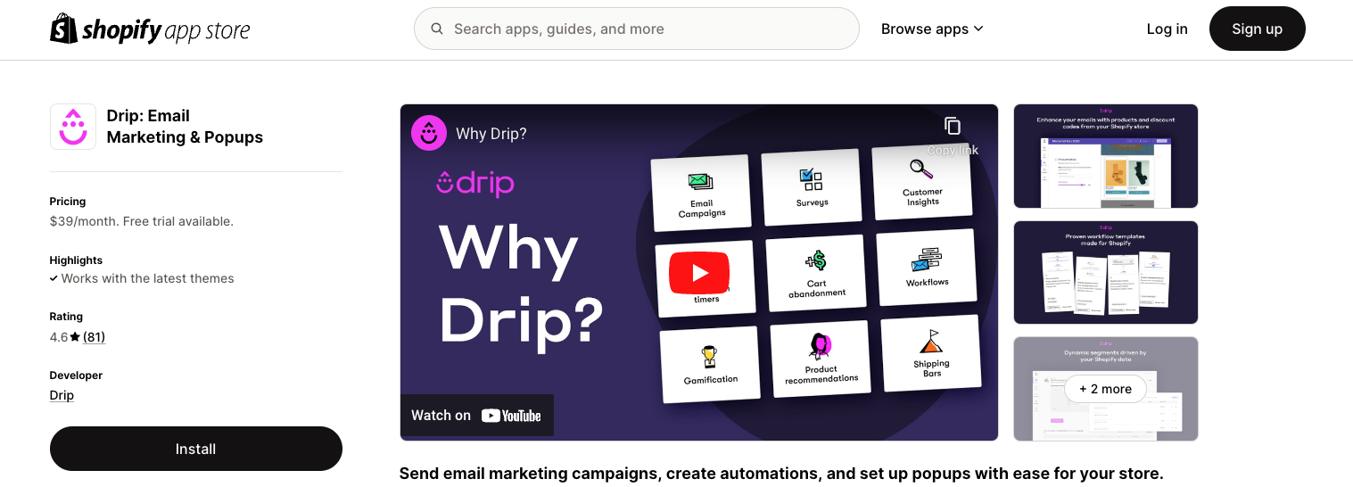 Best email marketing for Shopify: Drip