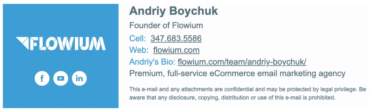 Flowium email signature