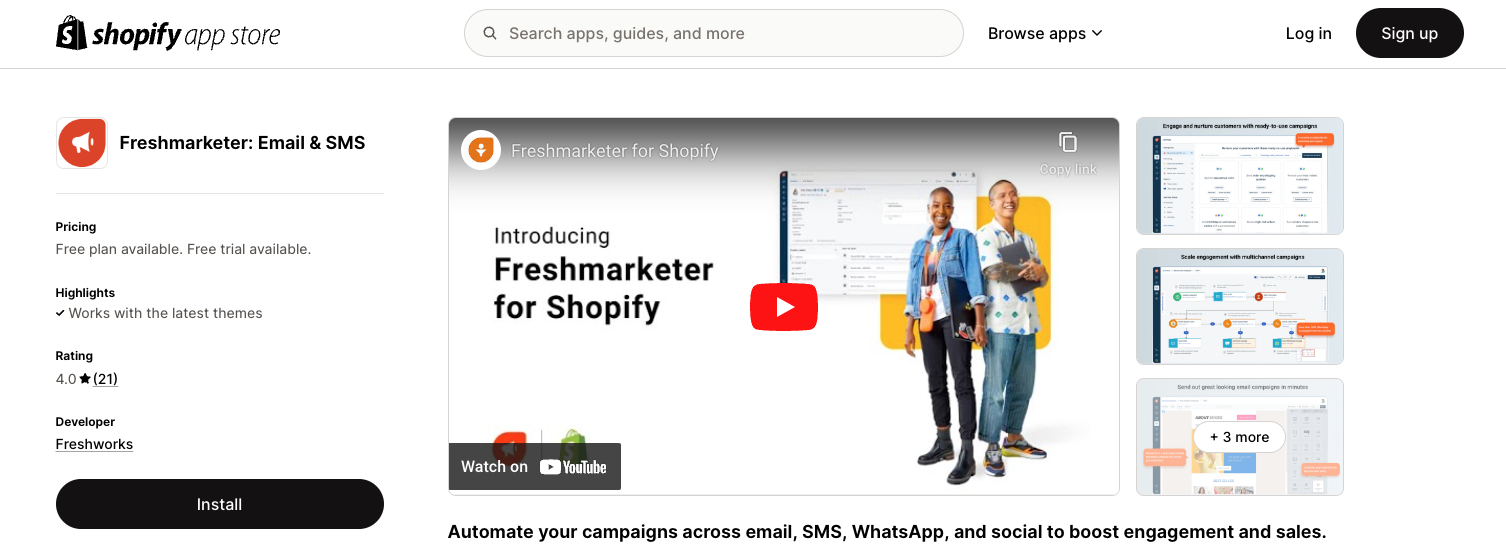 Best email marketing for Shopify: Freshmarketer