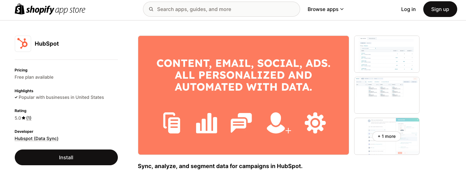 Best email marketing for Shopify: HubSpot