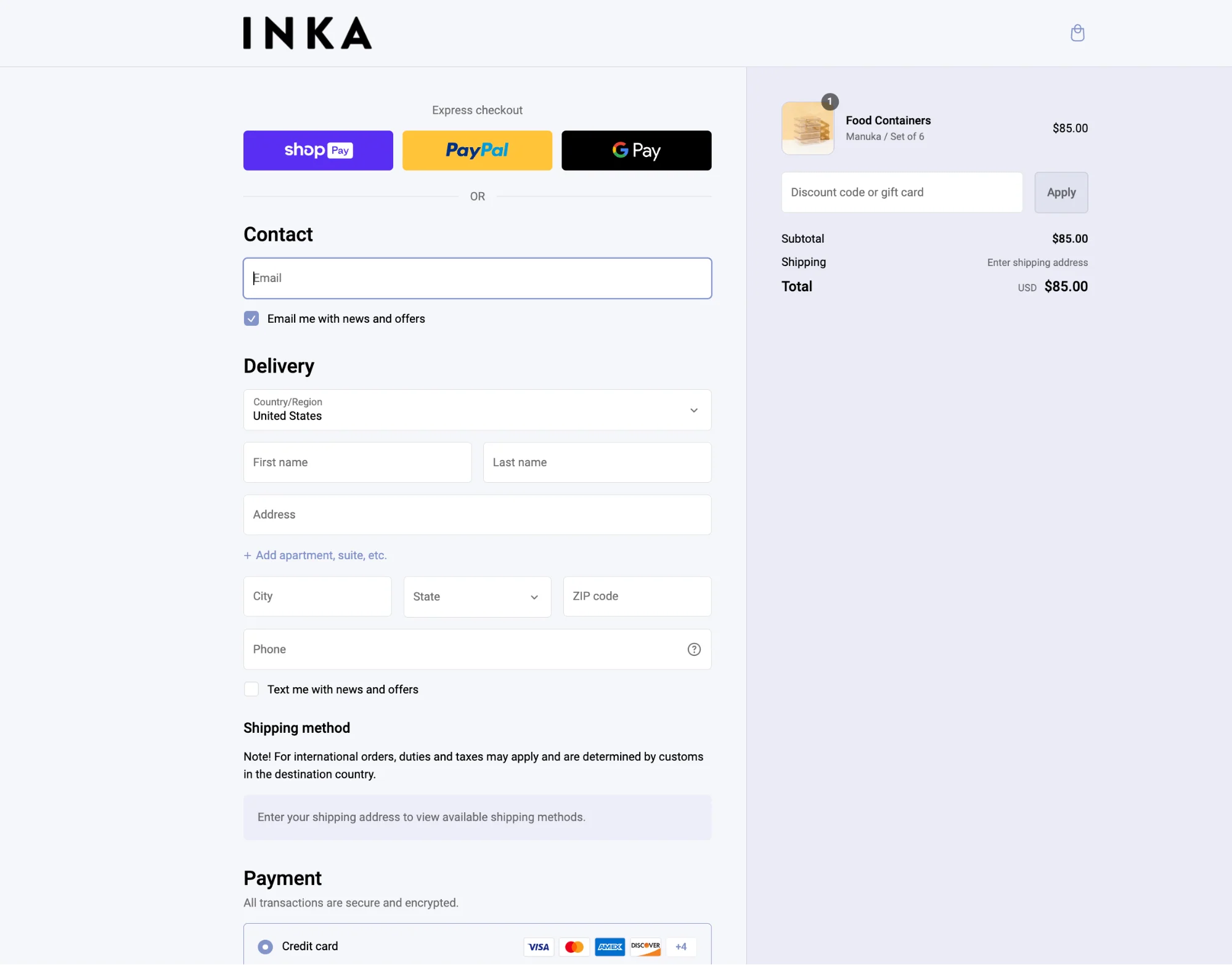 inka checkout