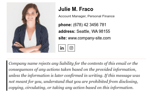 Julie M. Fraco email signature