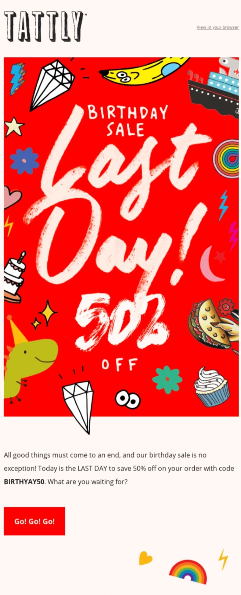 birthday email examples: tattly