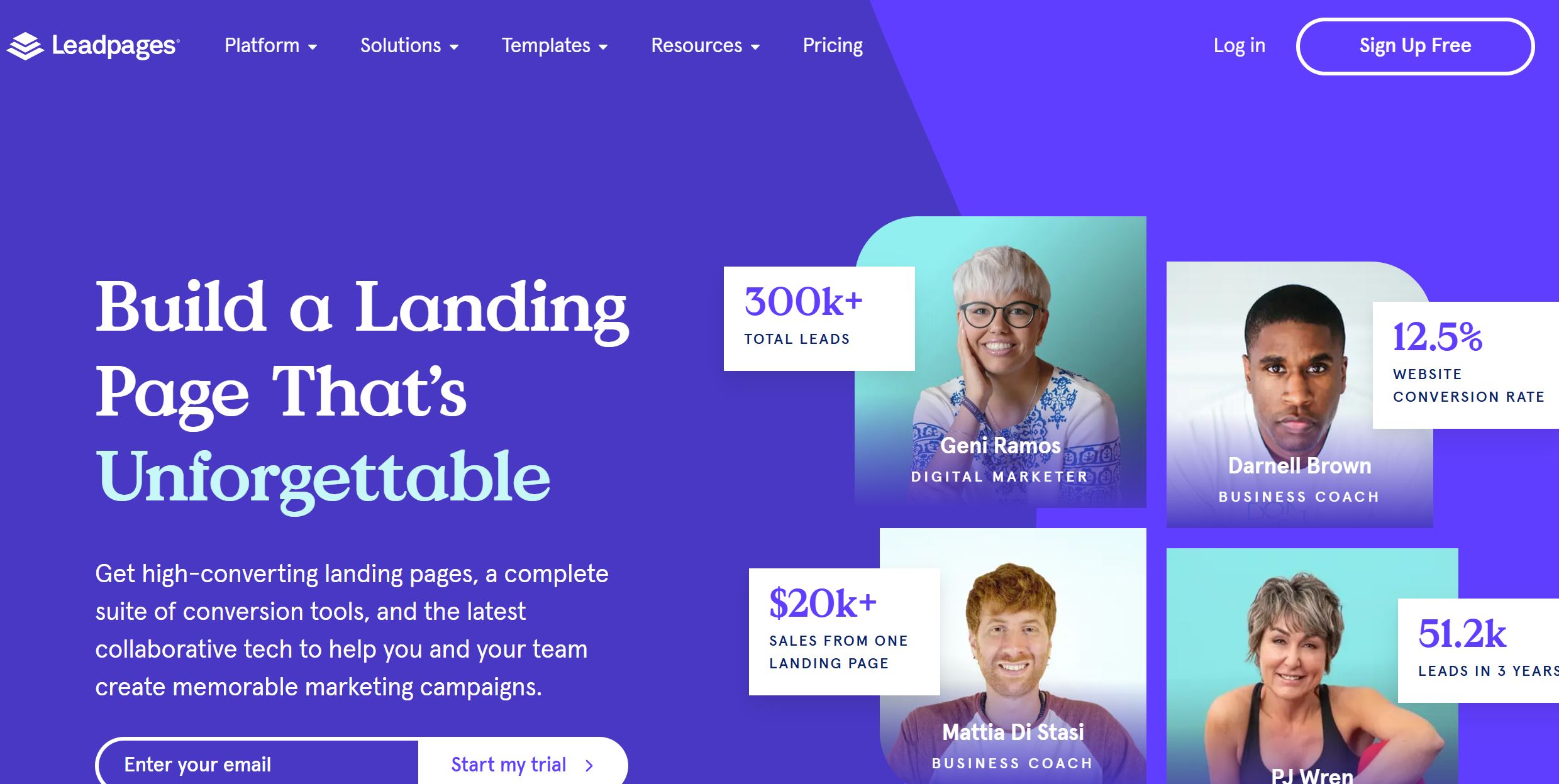 leadpages homepage