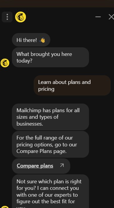 mailchimp support chat