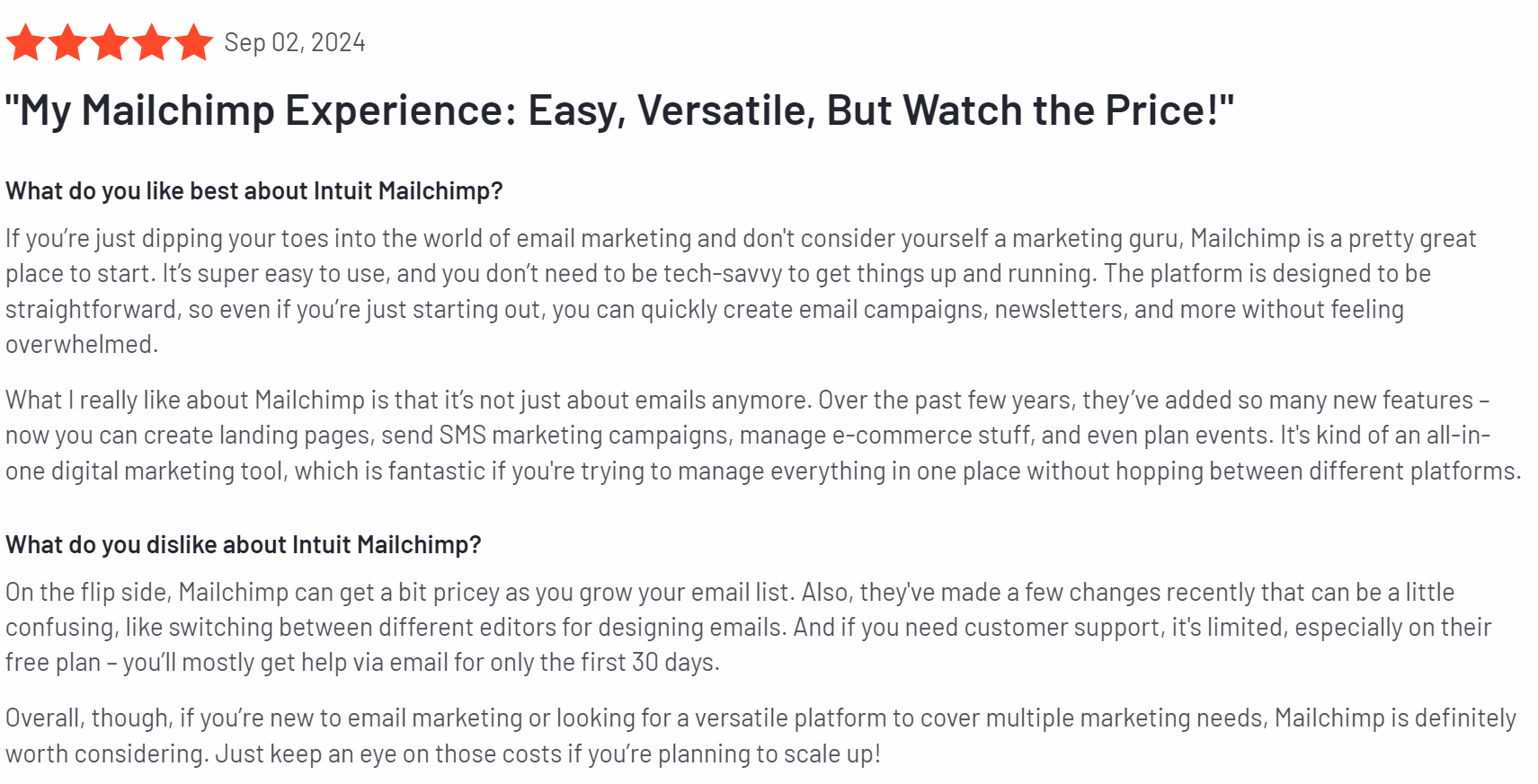 mailchimp review