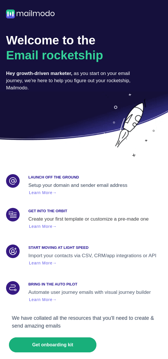 Email marketing campaign example: Mailmodo