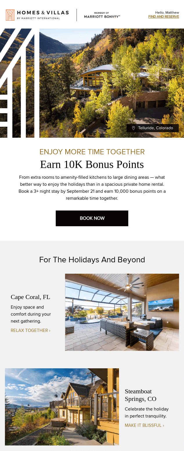 hotel email marketing: marriot