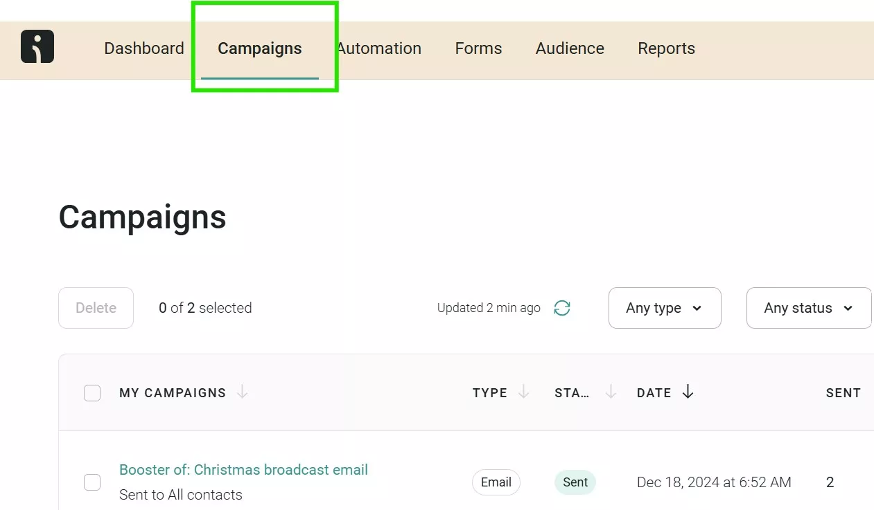 Omnisend campaigns