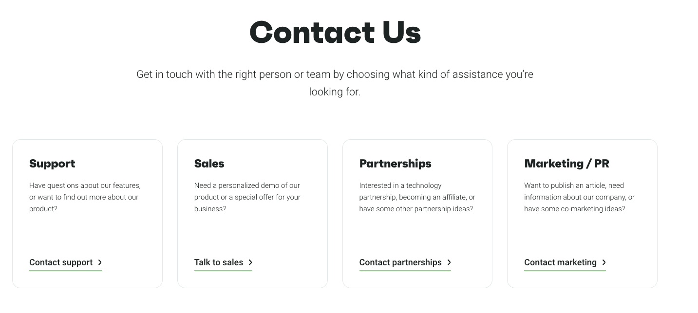 wordpress launch checklist: Omnisend contact page