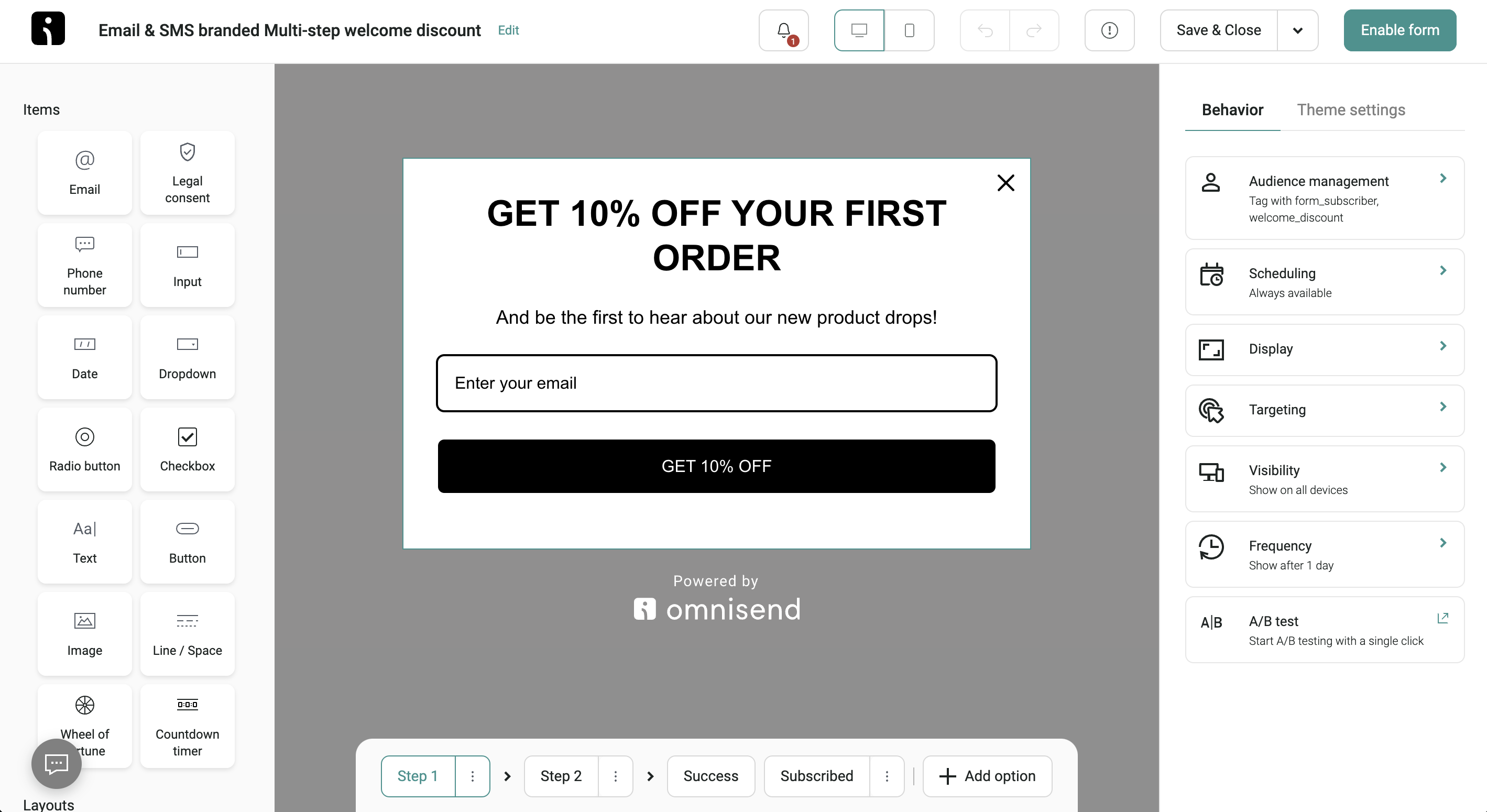 email marketing campaign guide: Omnisend builder