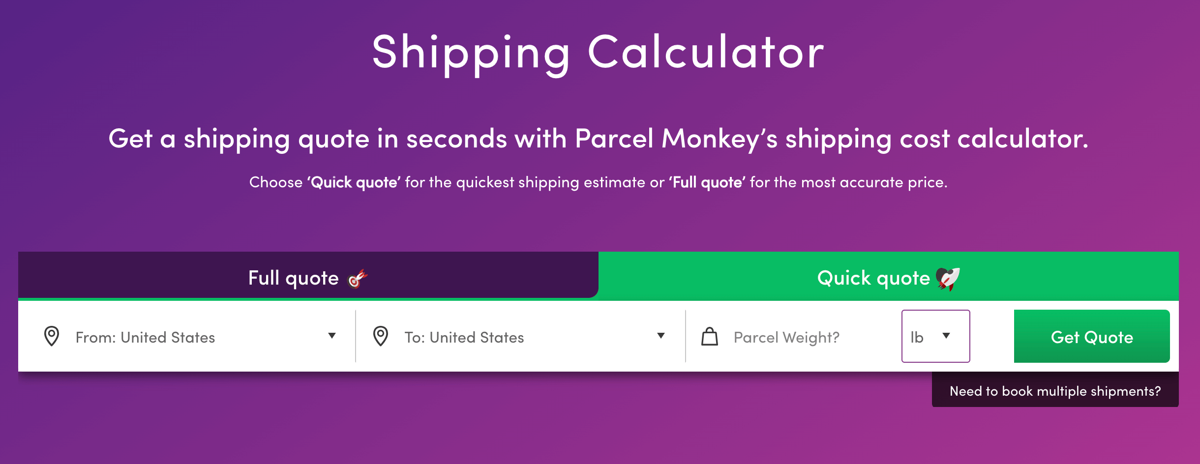 shipping rate calculator