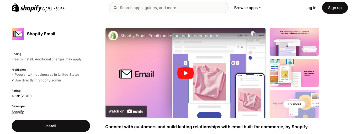Best email marketing for Shopify: Shopify Email