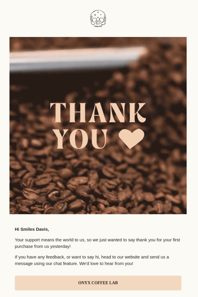 thank you email