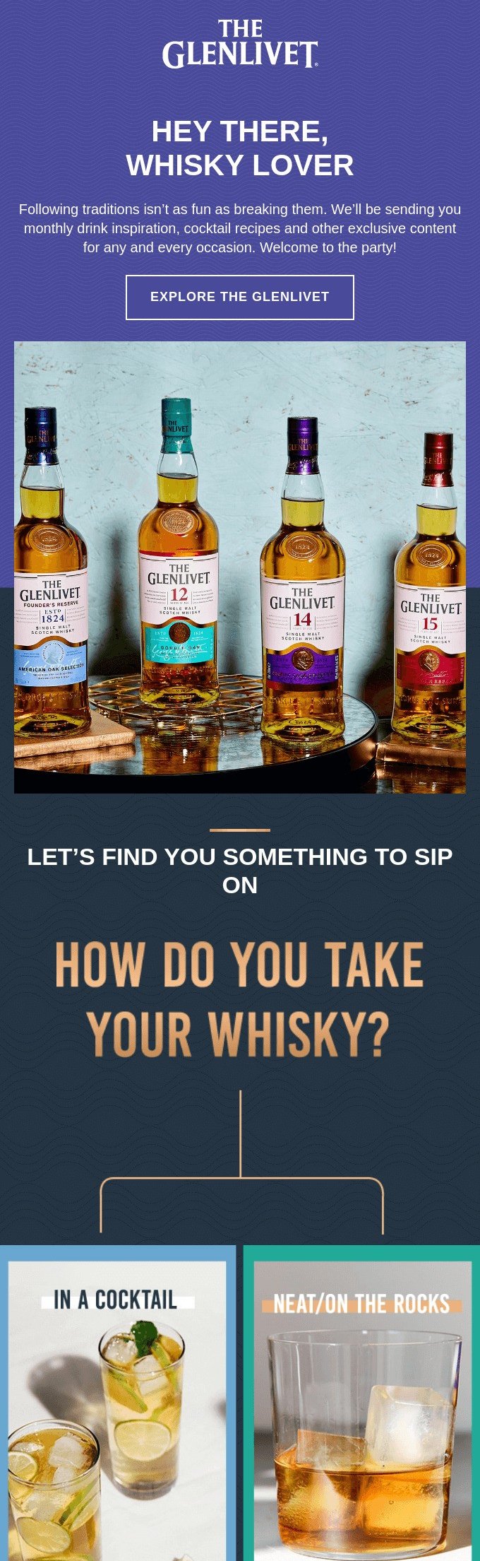 best welcome emails: glenlivet