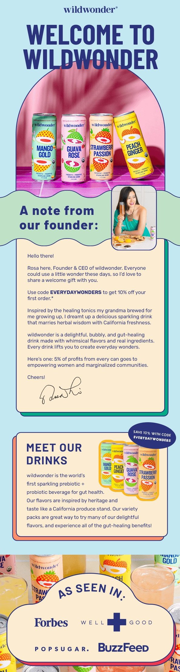 best welcome emails: wildwonder