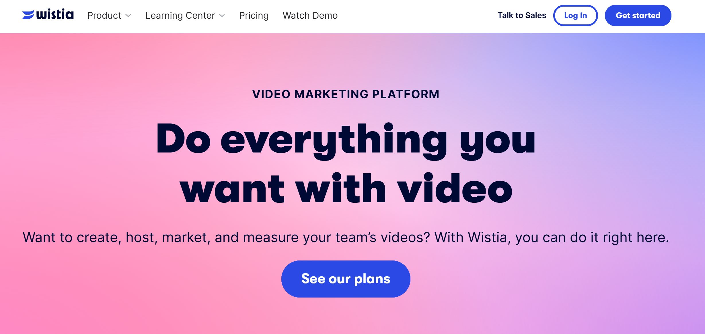 wistia homepage