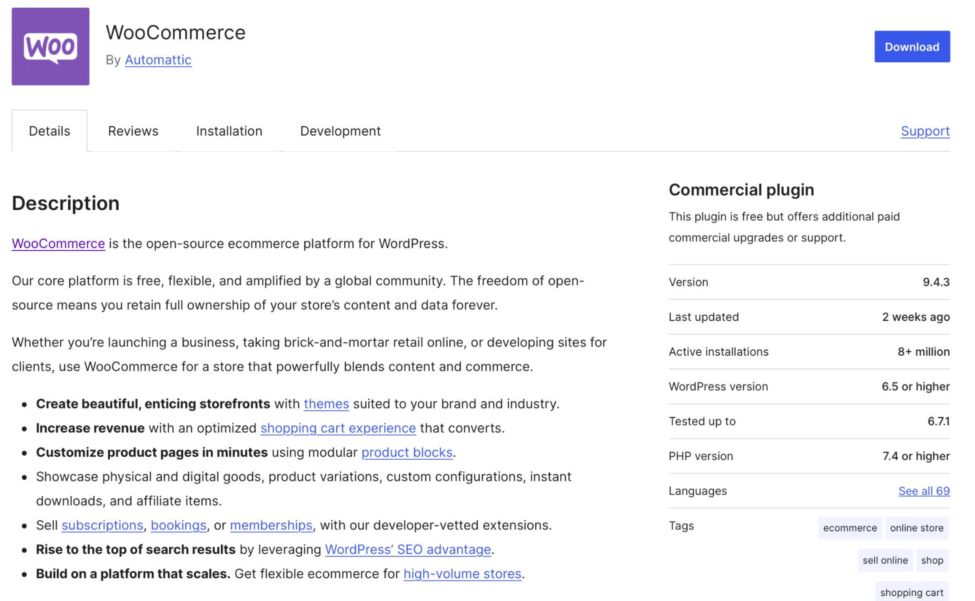WooCommerce review: WooCommerce plugin