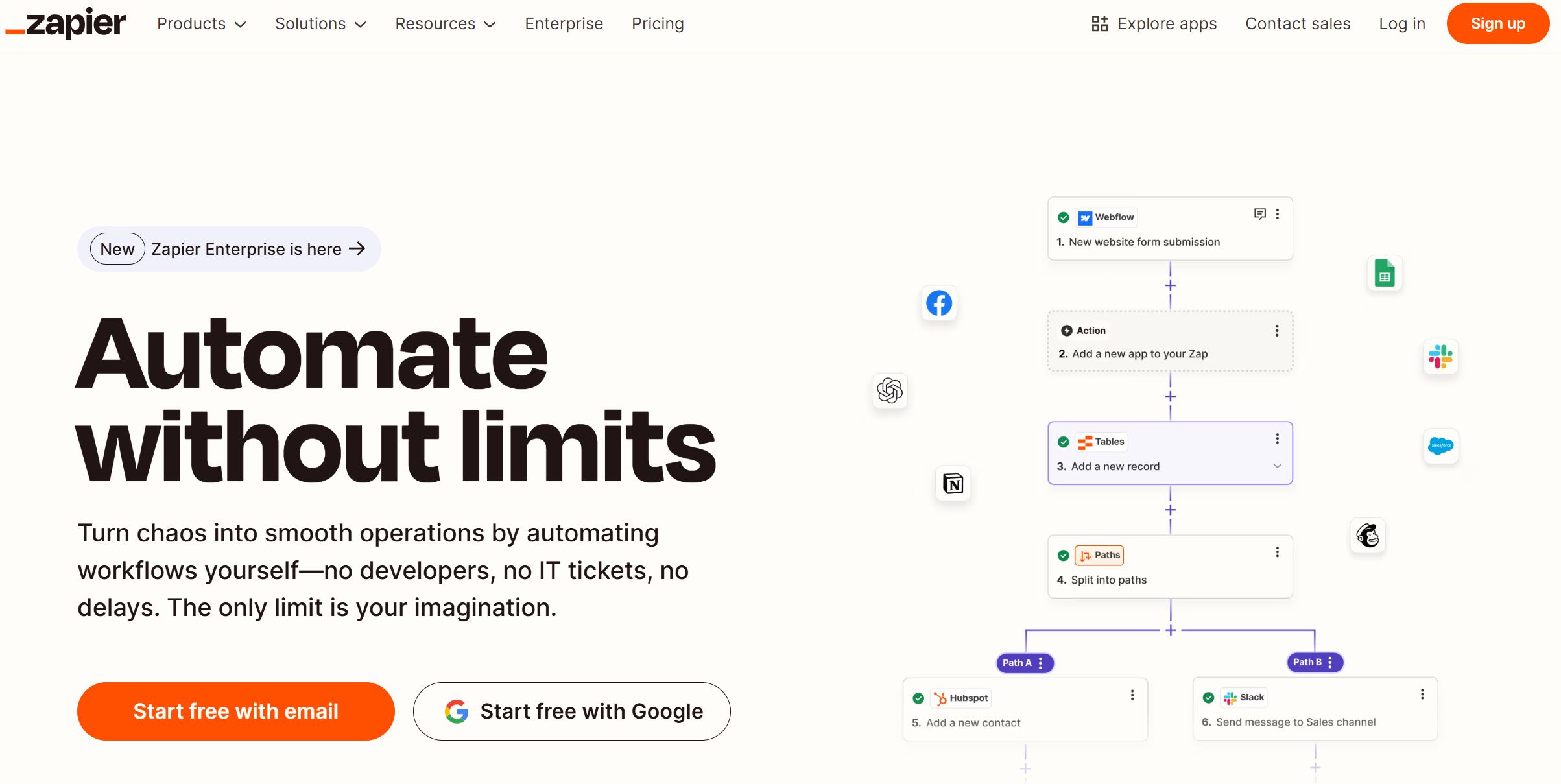 zapier homepage