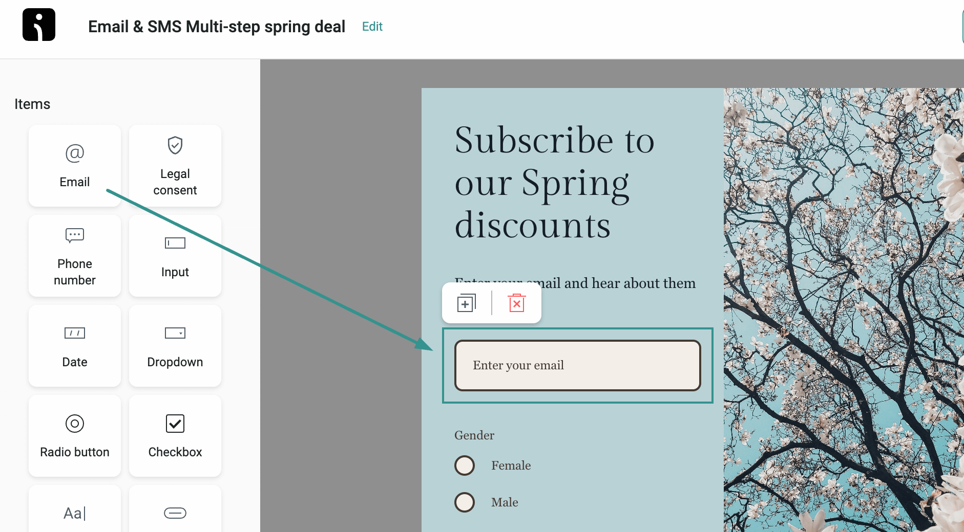 adding content to popup