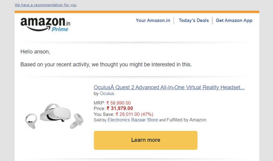 amazon product recommendation