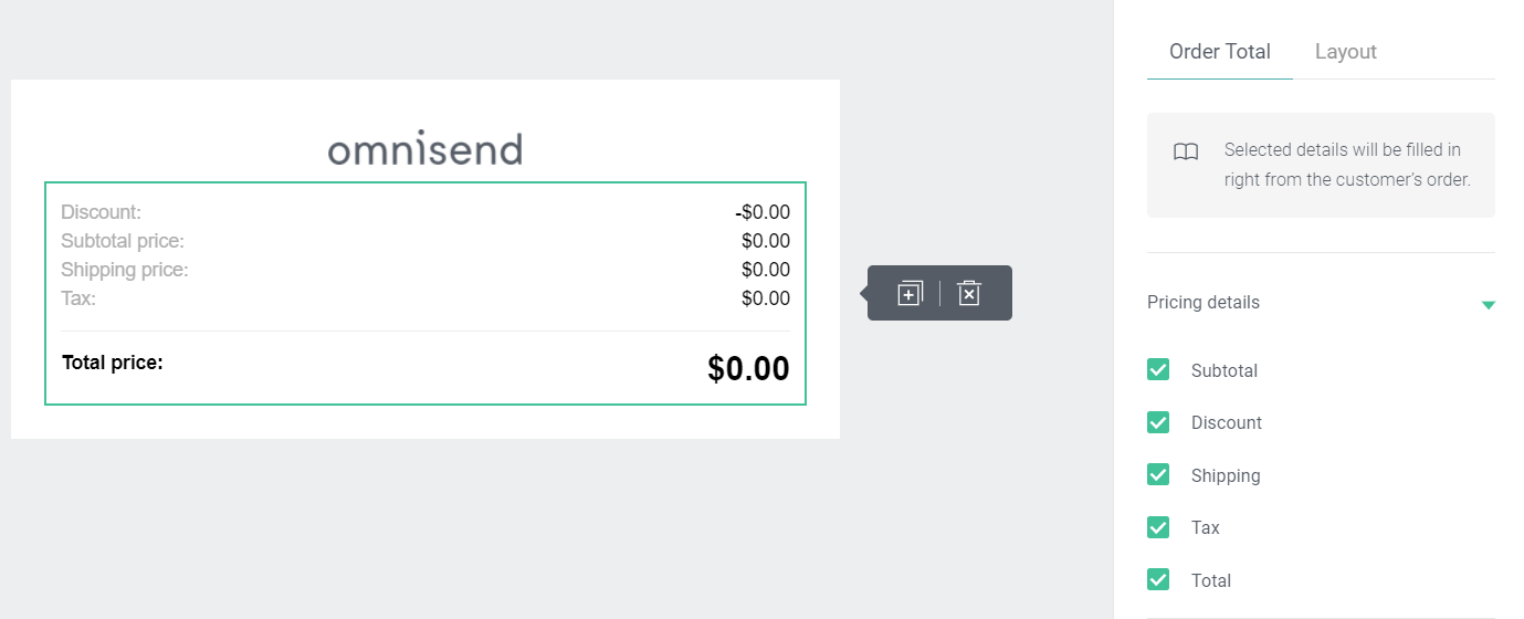 billing details