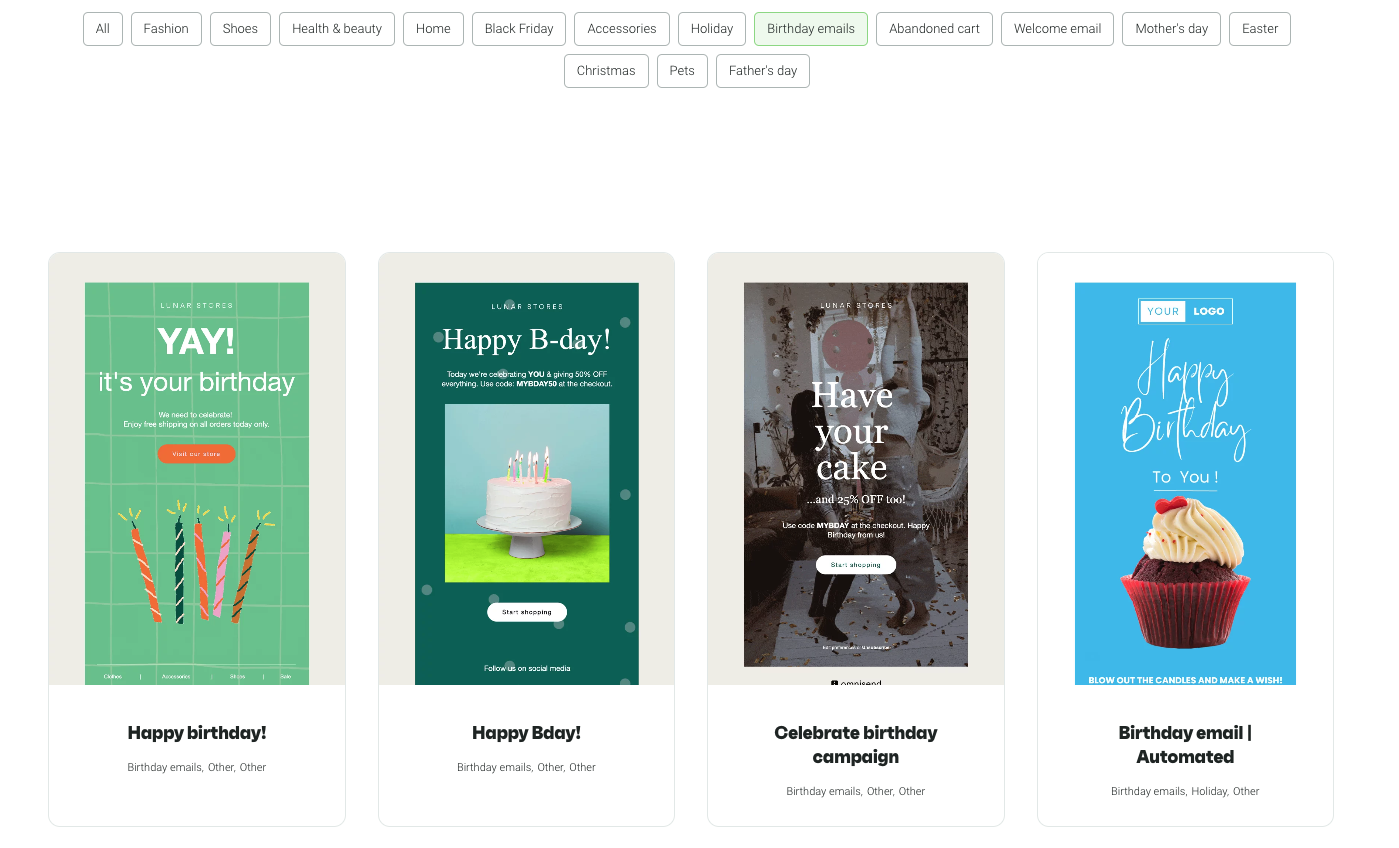 Omnisend birthday templates
