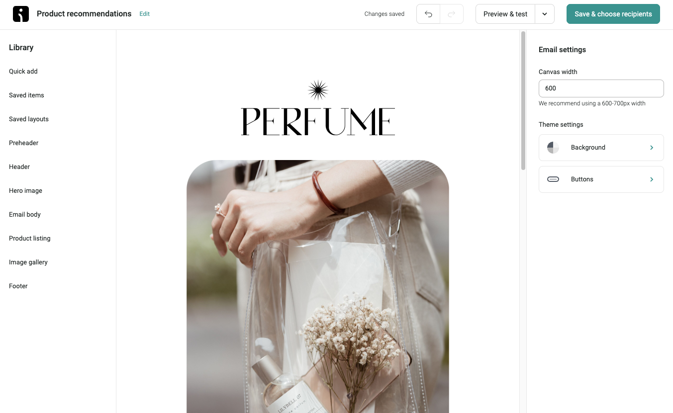 Omnisend email builder