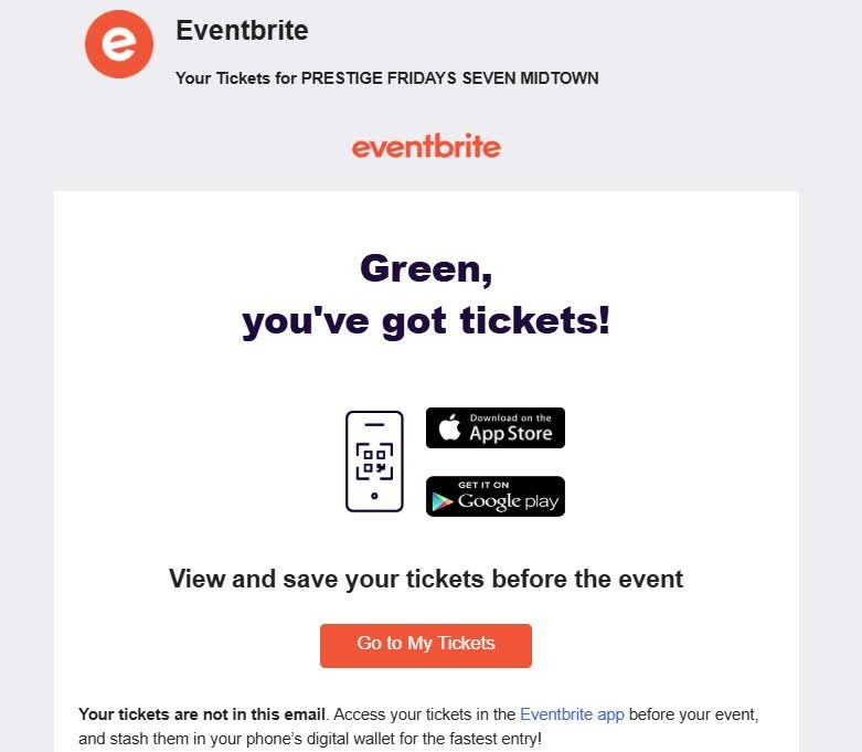 order confirmation with QR code