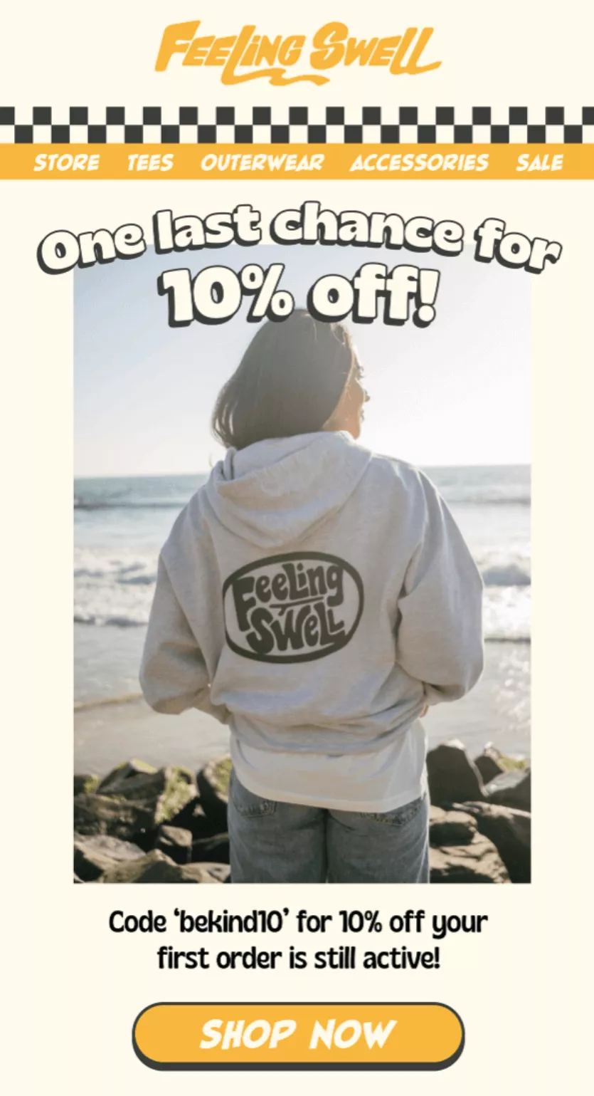 lead nurturing examples: feeling swell