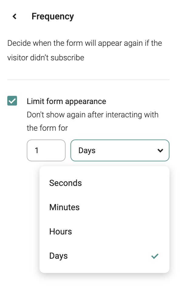 frequency settings