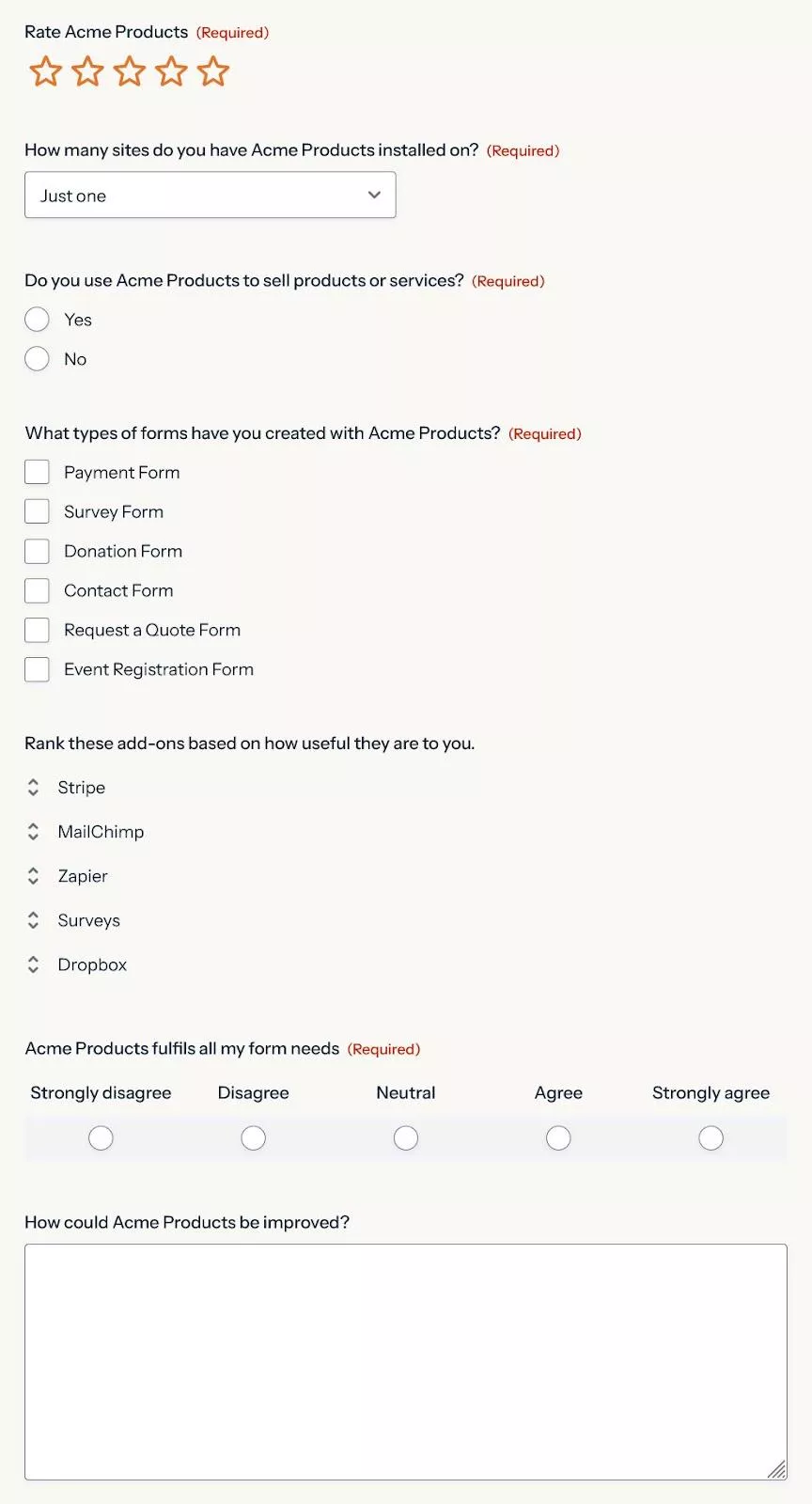 Form fields